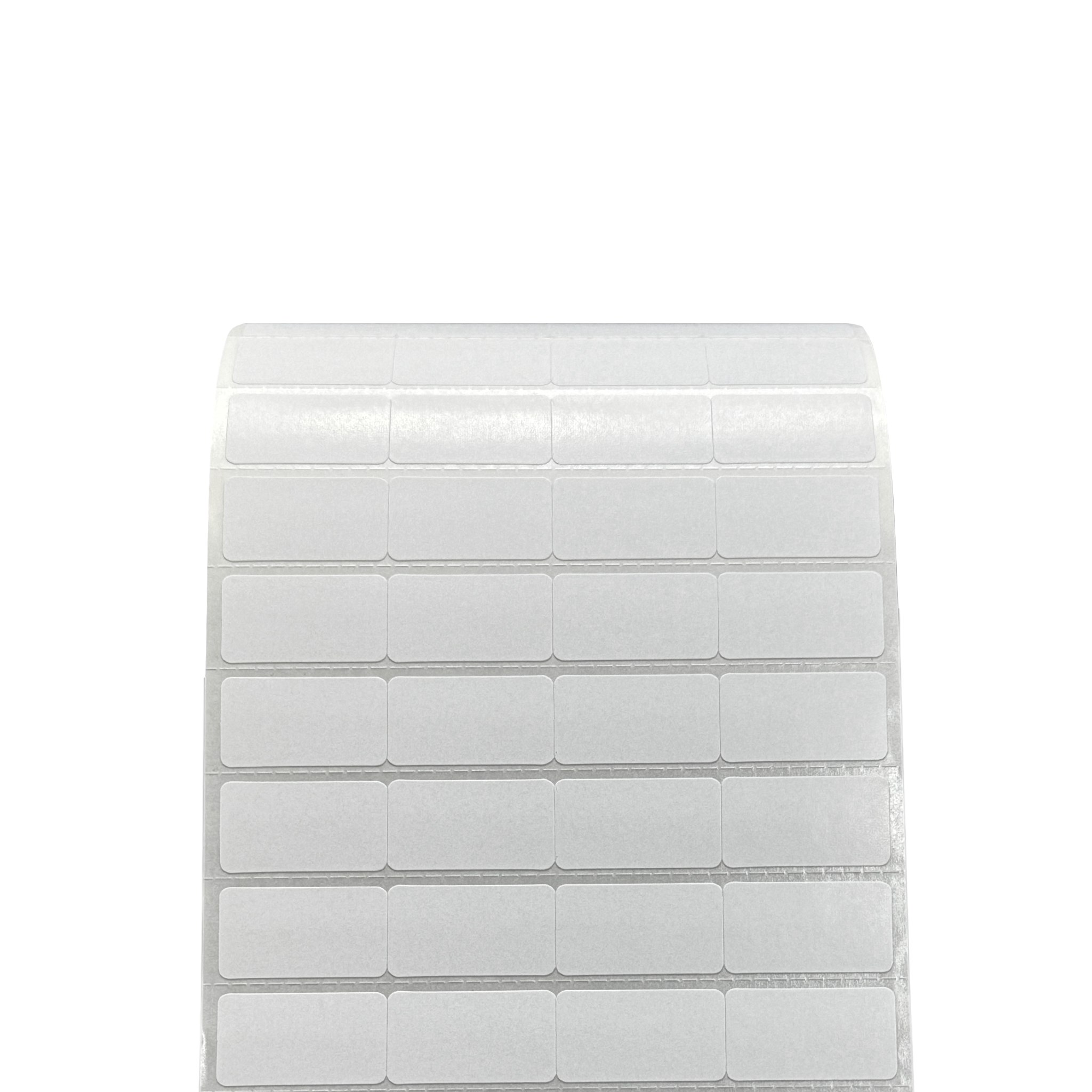 Semi Gloss White Packaging Label 2.2 x 1.2 cm<br>สติ๊กเกอร์ติดกล่องติดถุงกึ่งมันกึ่งด้าน<br>ไดคัทมุมมน ขนาด 2.2 x 1.2 ซม.