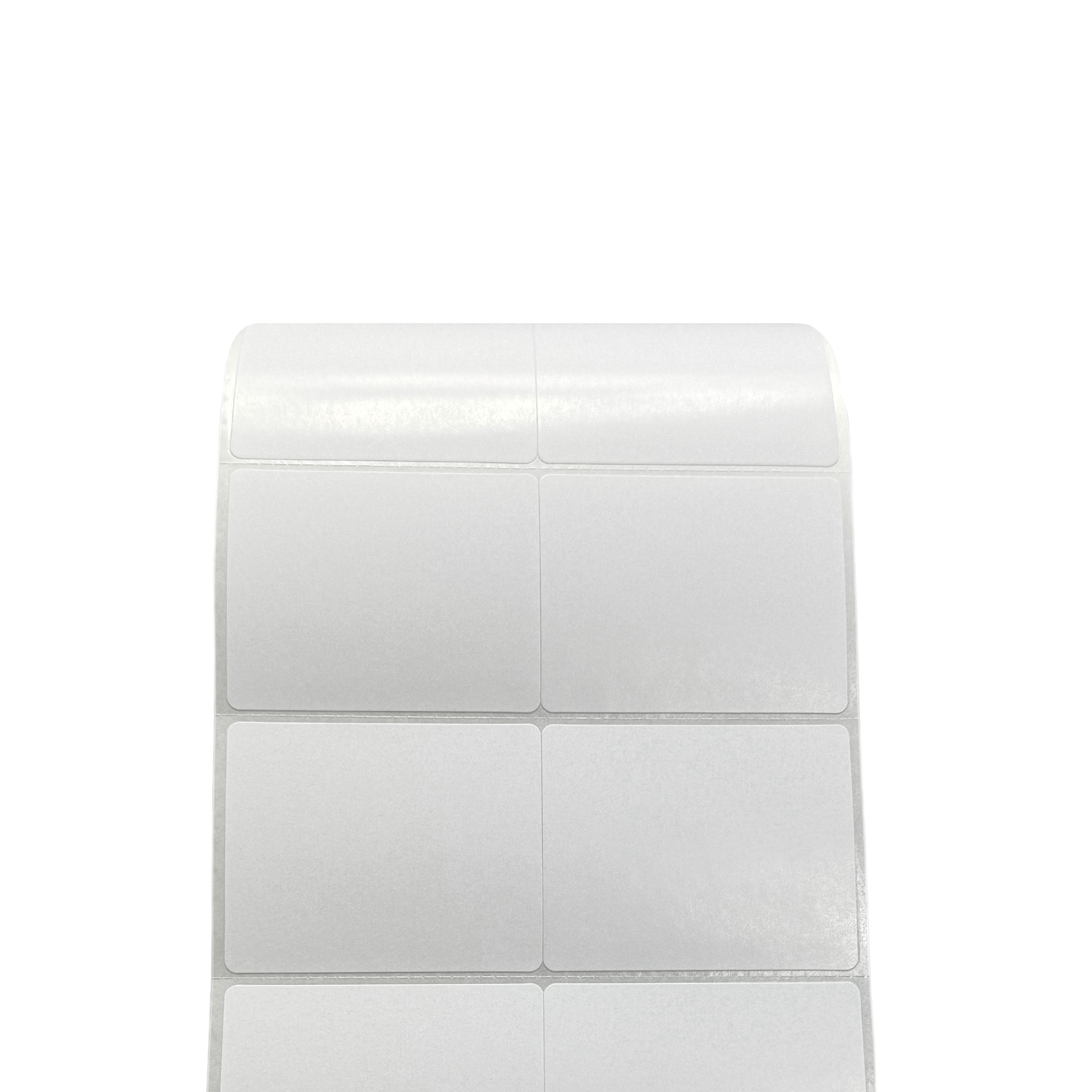 Semi Gloss White Packaging Label 5.0 x 5.0 cm<br>สติ๊กเกอร์ติดกล่องติดถุงกึ่งมันกึ่งด้าน<br>ไดคัทมุมมน ขนาด 5.0 x 5.0 ซม.