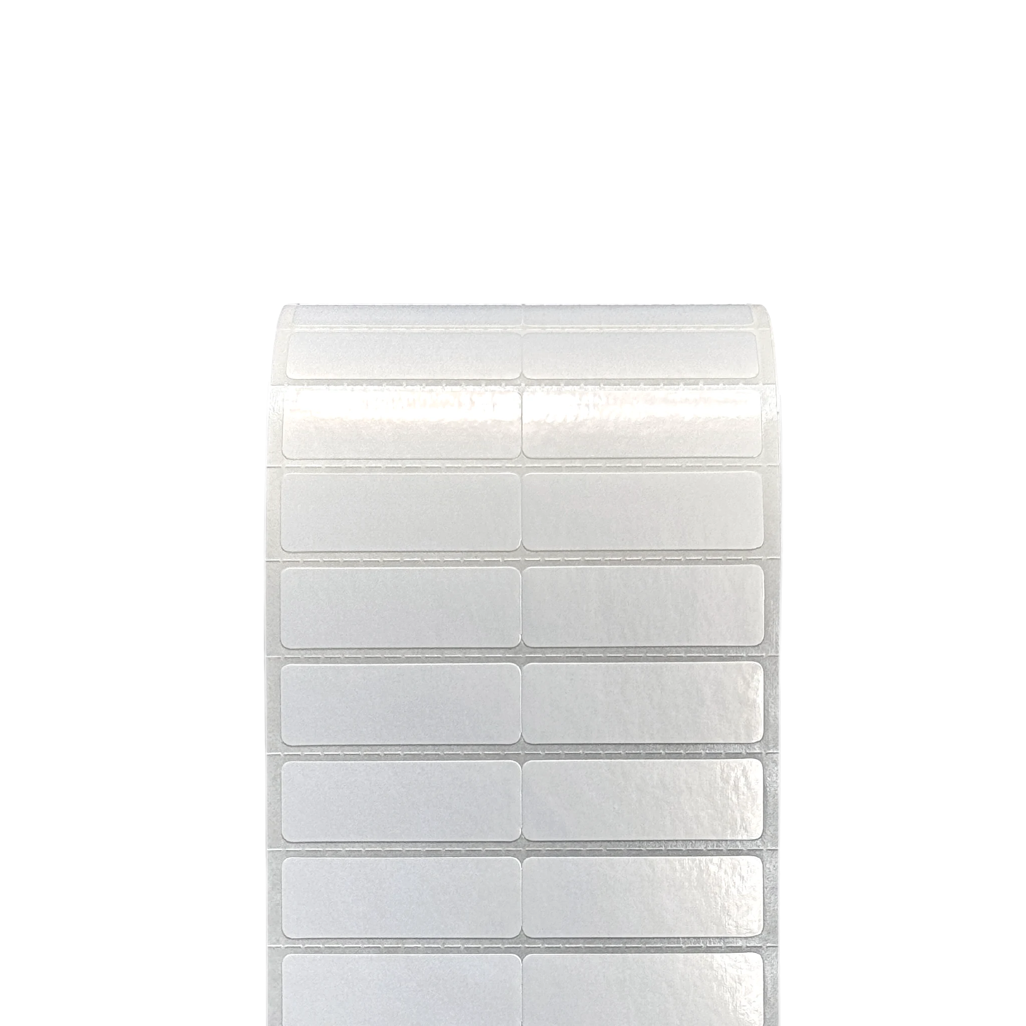 PP Gloss White Packaging Label 3.0 x 1.0 cm<br>สติ๊กเกอร์ติดกล่องติดถุงพีพีขาวเงา/พีพีขาวมัน<br>ไดคัทมุมมน ขนาด 3.0 x 1.0 ซม.