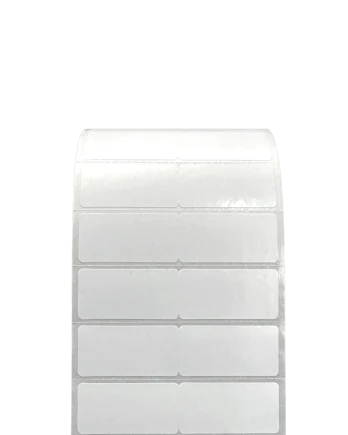 PP Gloss White Packaging Label 3.0 x 1.5 cm<br>สติ๊กเกอร์ติดกล่องติดถุงพีพีขาวเงา/พีพีขาวมัน ไดคัทมุมมน 3.0 x 1.5 cm