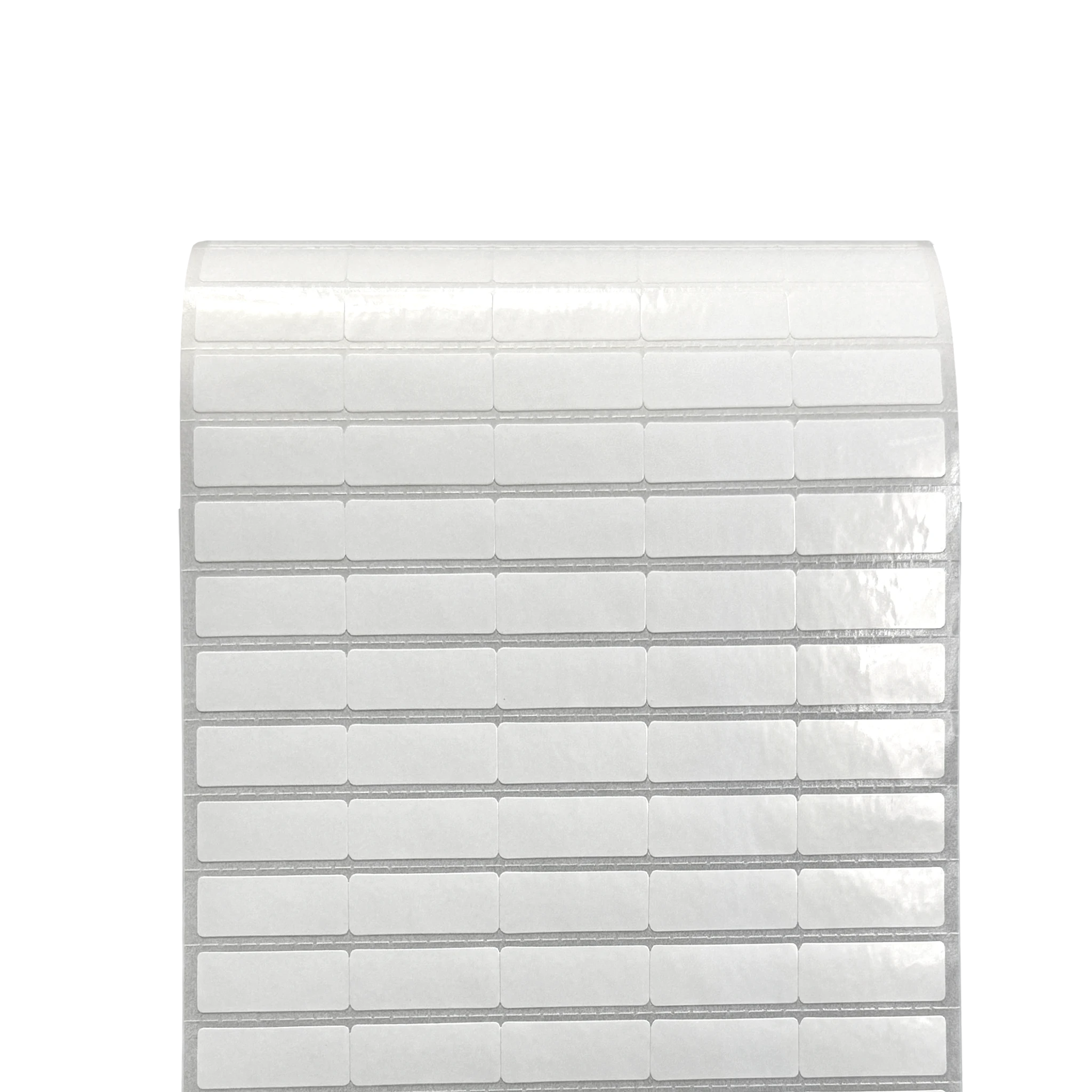 PP Gloss White Packaging Label 2.0 x 0.8 cm<br>สติ๊กเกอร์ติดกล่องติดถุงพีพีขาวเงา/พีพีขาวมัน<br>ไดคัทมุมมน ขนาด 2.0 x 0.8 ซม.