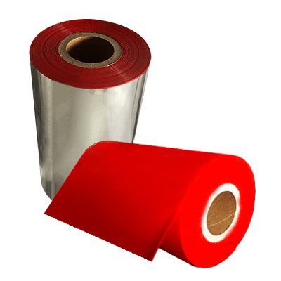 Wax Resin Red Color<br>ริบบ้อนแว็กซ์เรซิ่น สีแดง 110 mm x 300 M