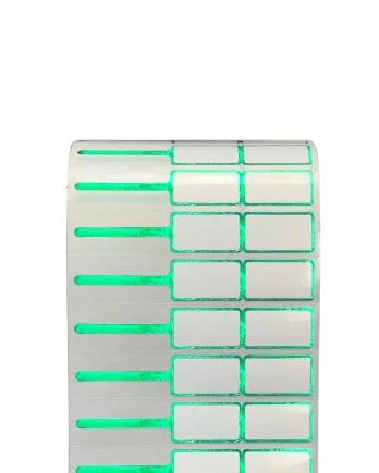 PP Gloss White Jewelry Label with KGreen Rim 7.5 x 1.3 cm