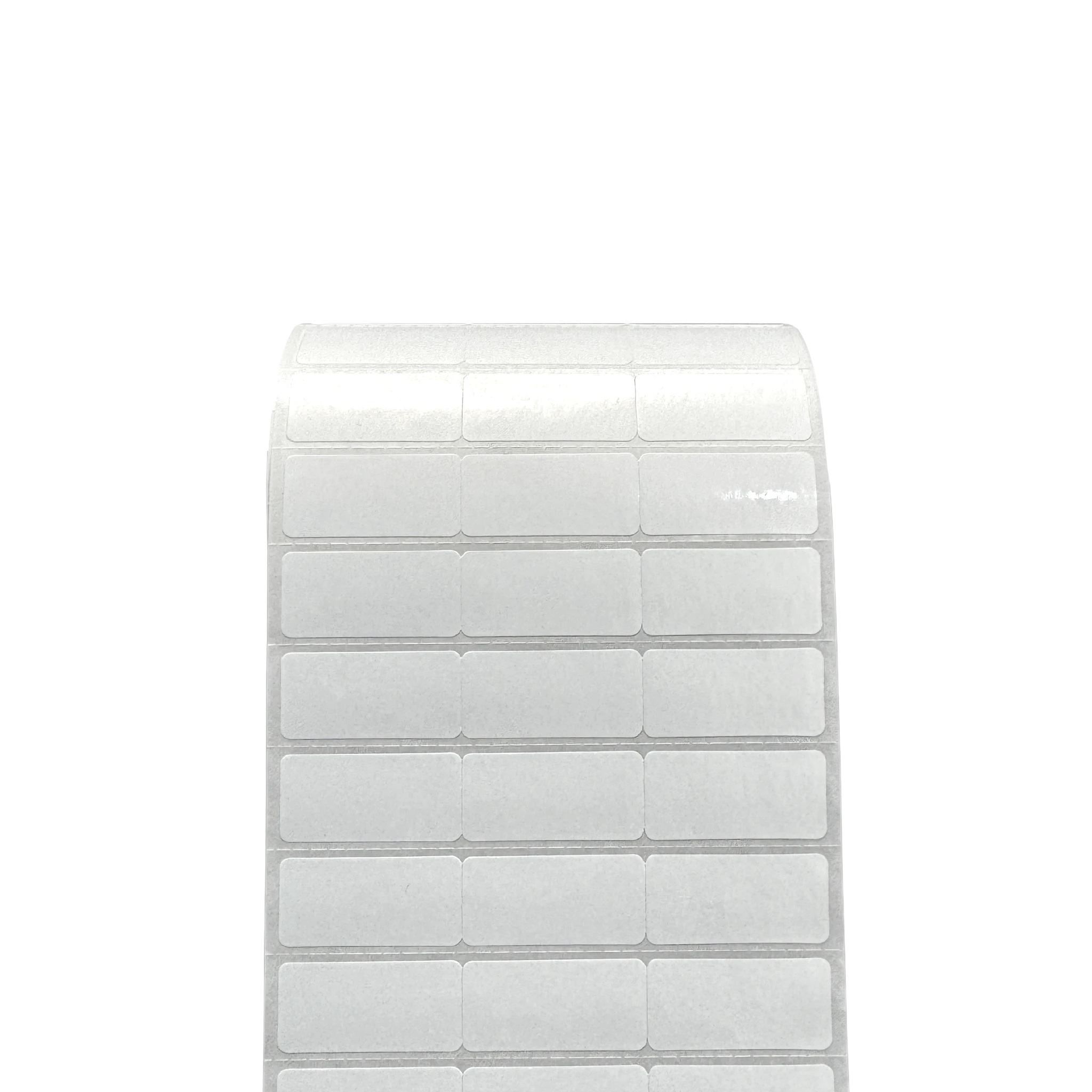 PP Gloss White Packaging Label 2.5 x 1.2 cm<br>สติ๊กเกอร์ติดกล่องติดถุงพีพีขาวเงา/พีพีขาวมัน ไดคัทมุมมน 2.5 x 1.2 cm