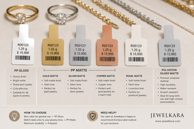 Choosing the Right Jewelry Label Material PP Gloss vs Matte vs Polyester